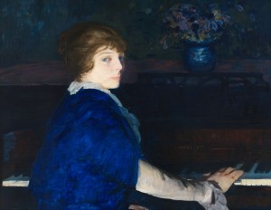 Emma at the Piano (1914, oil on panel, 28¾