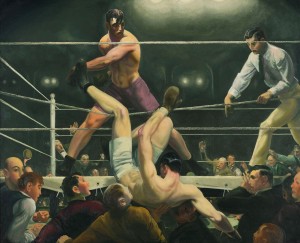 Dempsey and Firpo (1924, oil on canvas, 51