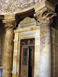 Acanthus-leaf Column Capitals, Madrasa al-Halawiyya, Aleppo, Syria. Photo taken no later than 2012.