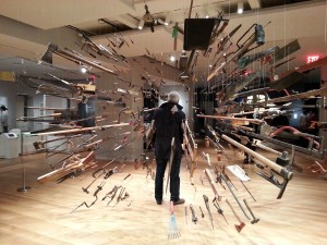 Damián Ortega, Controller of the Universe (2007, found tools and wire, dimensions vary). Collection of Glenn and Amanda Fuhrman, New York.